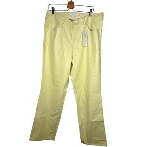 NWT Good American Good 90s Relaxed Faux Leather Pants Key Lime Size 16